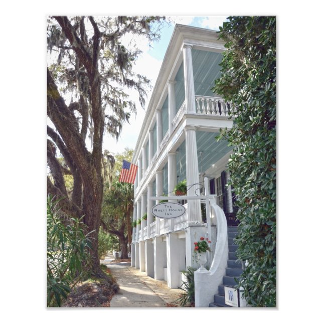 Historic Beaufort, South Carolina, Inn 11x14 Fototryck (Framsidan)
