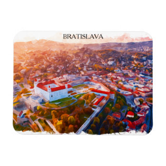 Historic Bratislava Slovakia - Watercolor Skyline  Magnet