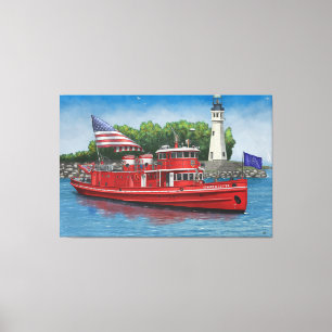 Historic Buffalo Fireboat Edward M. Cotter Canvastryck