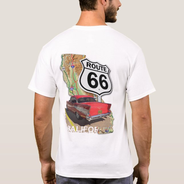 Historic California Route 66 T Shirt (Baksida)