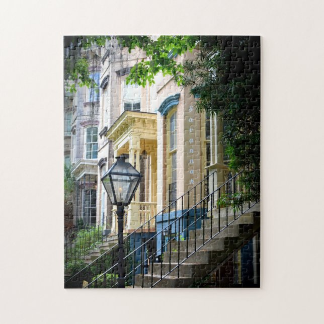 Historic Downtown Savannah Georgia Homes Pussel (Vertikal)
