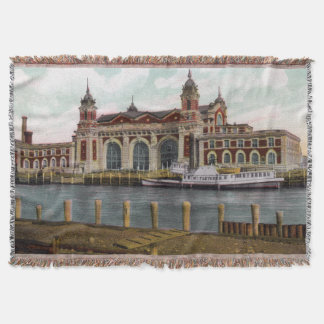 Historic Ellis Island Throw Blanket Filt