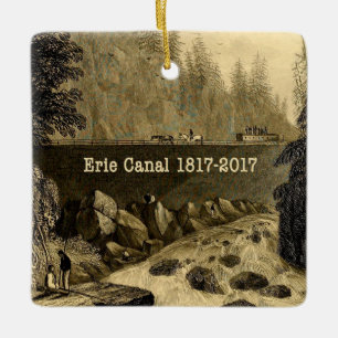 Historic Erie Canal Bicentennial Years Julgransprydnad Keramik
