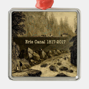 Historic Erie Canal Bicentennial Years Julgransprydnad Metall