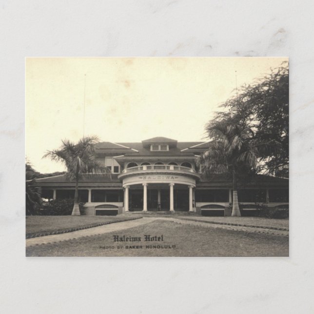 Historic Haleiwa Hotel Postcard, Oahu, Hawaii Vykort (Framsida)