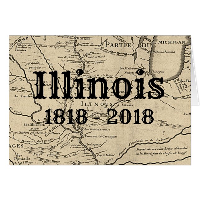 Historic Illinois Bicentennial Hälsningskort (Framsidan Horizontal)