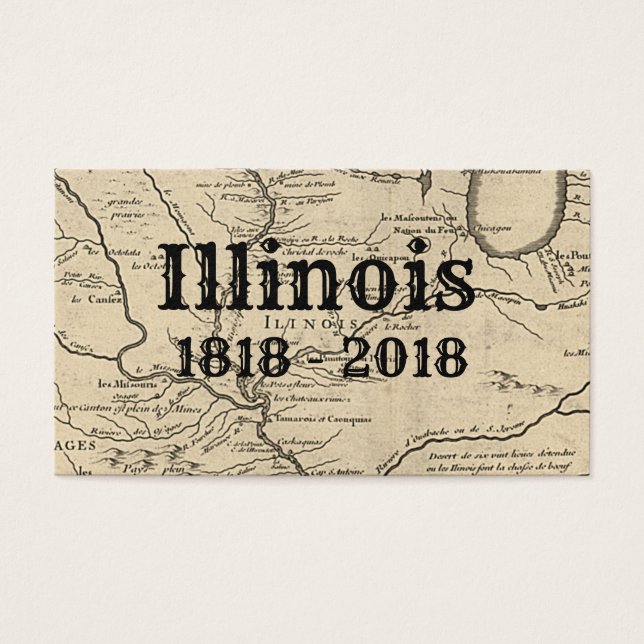 Historic Illinois Bicentennial Visitkort (Framsidan)