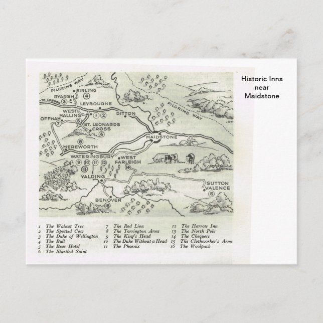 Historic Inns nära Maidstone Vykort (Framsida)