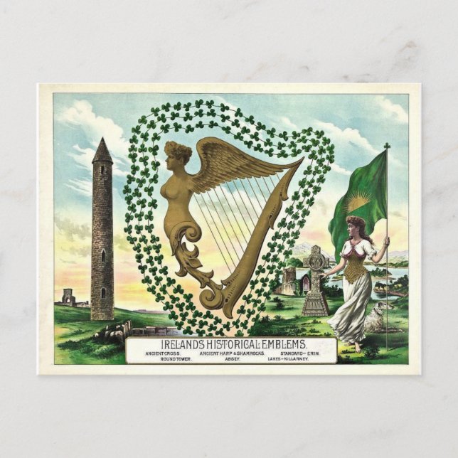 Historic Ireland St. Patrick's Day Postcard Vykort (Framsida)
