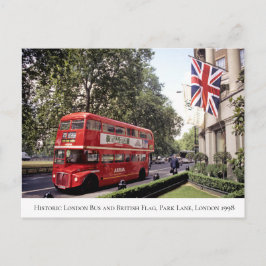 Historic London Buss, British Flagga, 1998 Vykort