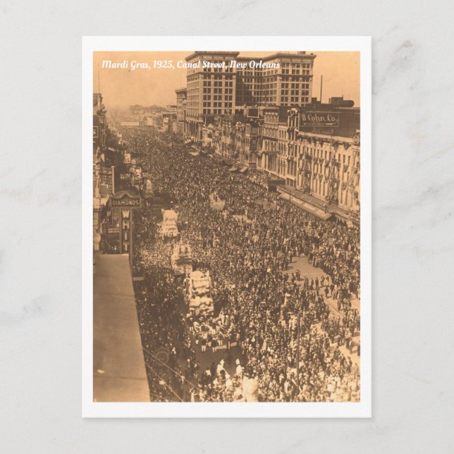 Historic Mardi Gras New Orleans 1925-foto Vykort (Framsida)