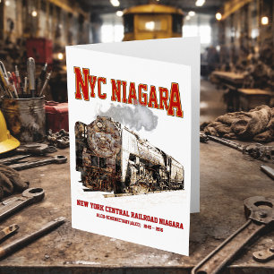 Historic NYC Niagara Tåg Steam Locomotive Tack Kort