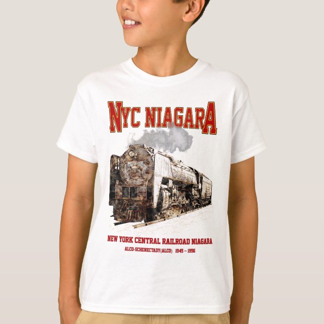 Historic NYC Niagara Train Steam Locomotive T Shirt (Framsida)
