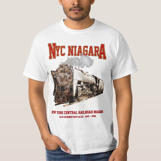 Historic NYC Niagara Train Steam Locomotive T Shirt (Framsida)