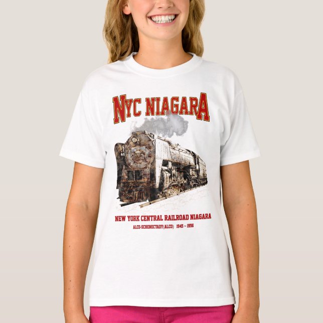 Historic NYC Niagara Train Steam Locomotive T Shirt (Framsida)