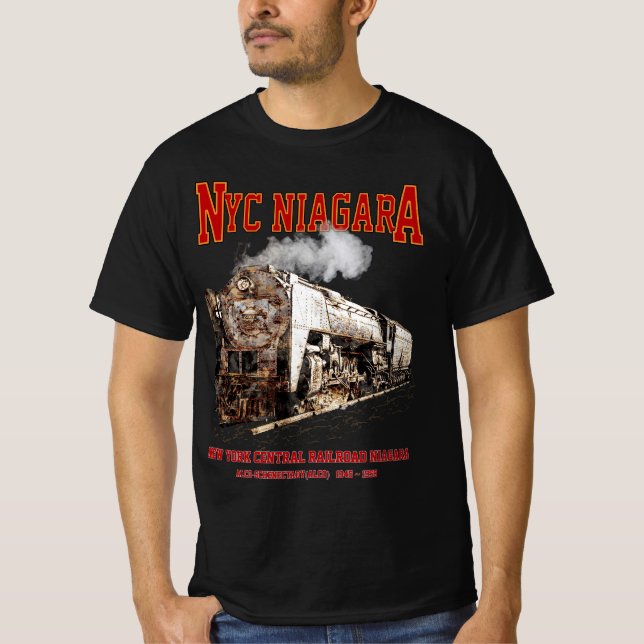 Historic NYC Niagara Train Steam Locomotive T Shirt (Framsida)