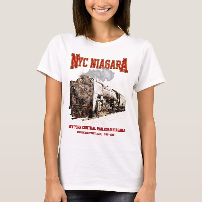 Historic NYC Niagara Train Steam Locomotive T Shirt (Framsida)
