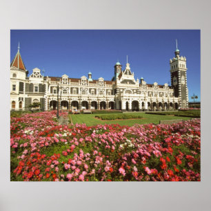 Historic Railway Station, Dunedin, Nya Zeeland Poster