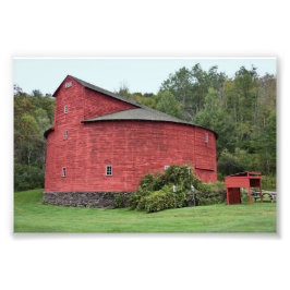Historic Red Round Barn, Halcottsville, New York Fototryck