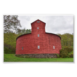 Historic Red Round Barn, Halcottsville, New York Fototryck