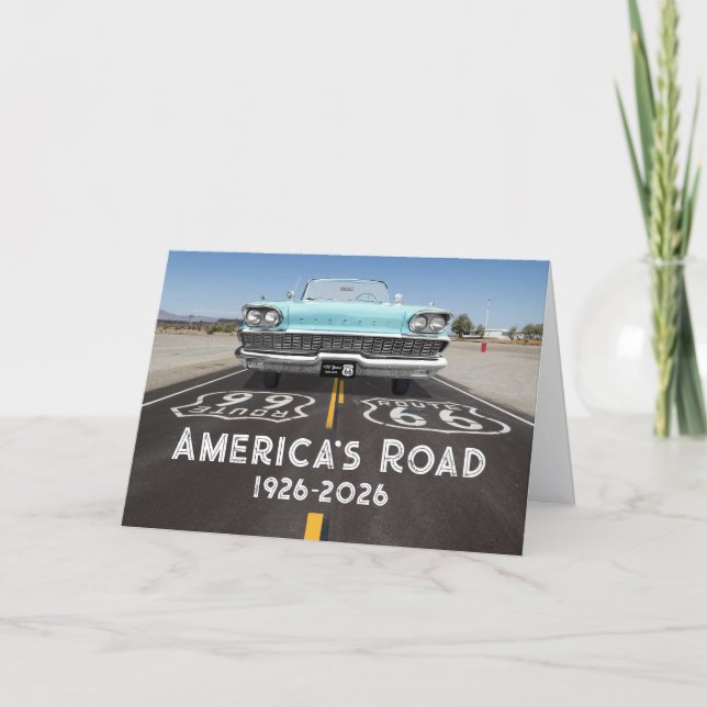 Historic Route 66 Hundraårsjubileum Kort (Framsida)