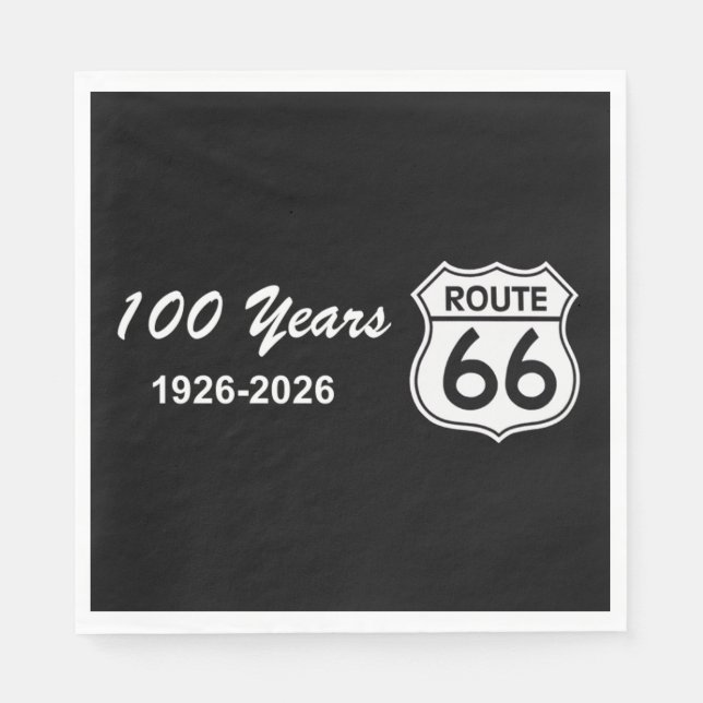 Historic Route 66 Hundraårsjubileum Pappersservett (Framsidan)