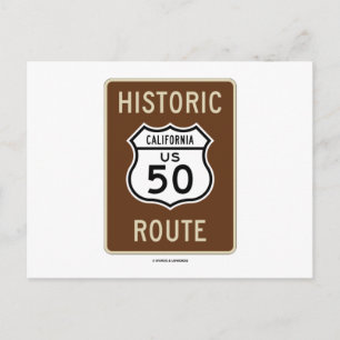 Historic Route US Highway 50 (Kalifornien) Vykort