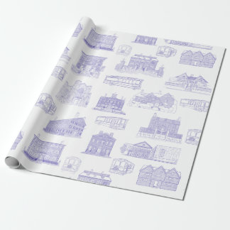 Historic Salem MORSA Mönster Wrapping Papper Presentpapper