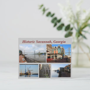 Historic Savannah, Georgiens Helgdag Postcard Helg Vykort