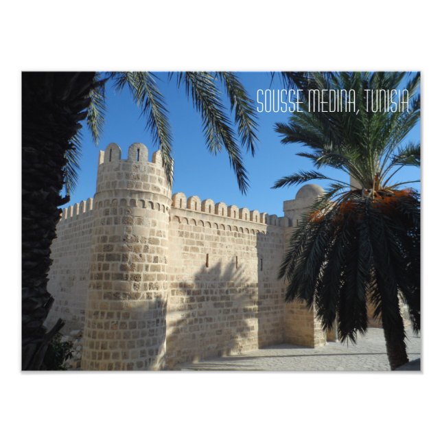 Historic Sousse Town Medina Photograph Tunisien Fototryck (Framsidan)