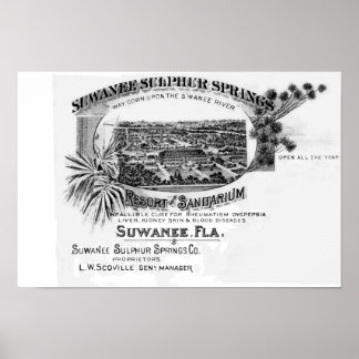 Historic Suwannee Vår, Florida suwannee River Poster