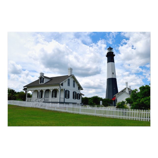 Historic Tybee Island Lighthouse Fototryck (Framsidan)