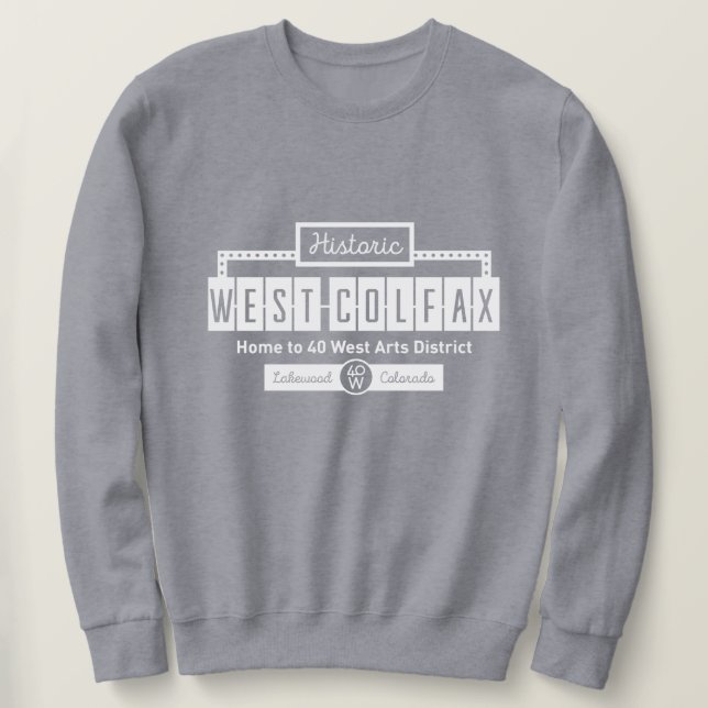Historic West Colfax Unisex Crew Sweatshirt (Design framsida)