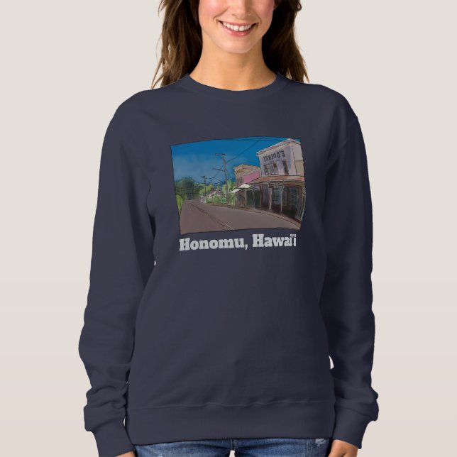 Historical Hawaii Plantation Town Honomu Nostalgic T Shirt (Framsida)