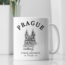 Historical Landscape of Prague, Czech Republic Kaffemugg