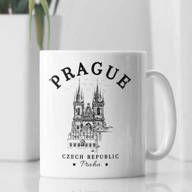 Historical Landscape of Prague, Czech Republic Kaffemugg (Skapare uppladdad)