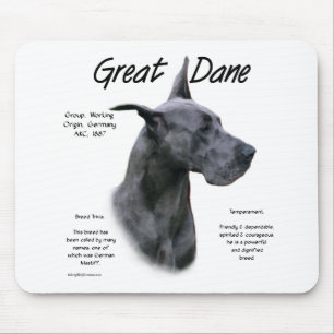 Historiedesign för great dane (blått) musmatta