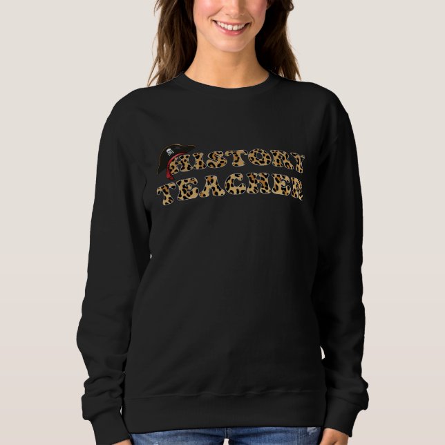 Historielärare Pirat Leopard Teckensnitt T Shirt (Framsida)
