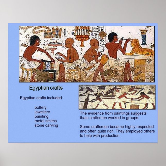Historien, antikens Egypten, egyptiska hantverk Poster (Framsidan)