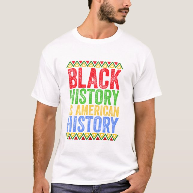Historien är amerikansk t shirt (Framsida)