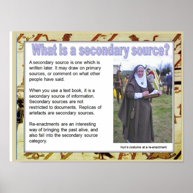 Historien, medeltiden, Vad är en sekundär källa? Poster (Framsidan)
