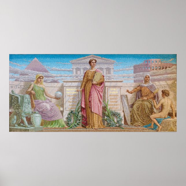 Historien, mosaik av Frederick Dielman Poster (Framsidan)