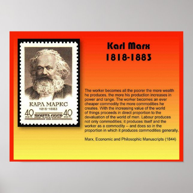 Historien, Politik, Karl Marx 1818-1883 Poster (Framsidan)