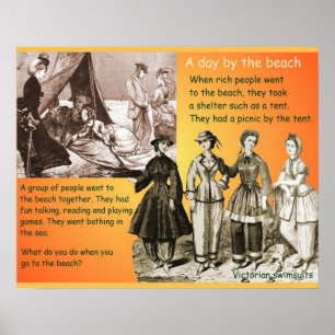 Historien, viktorianer, 1800-talet, strand poster