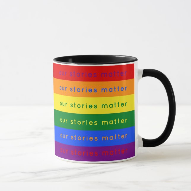 Historier betyder HBTQ-prismöte regnbågsflagga Mugg (Höger)