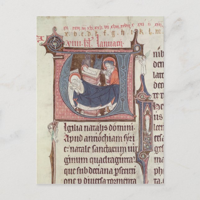 Historierade initialer 'U' och 'I' Vykort (Framsida)