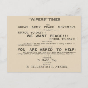 Historik, faxhuvud från Wipers Times 1917 Vykort
