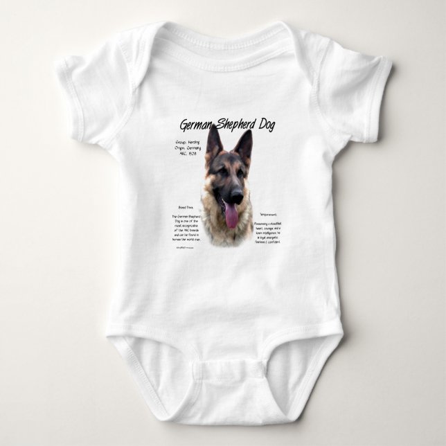 Historik för tyska Shepherd Hund Tee Shirt (Framsida)
