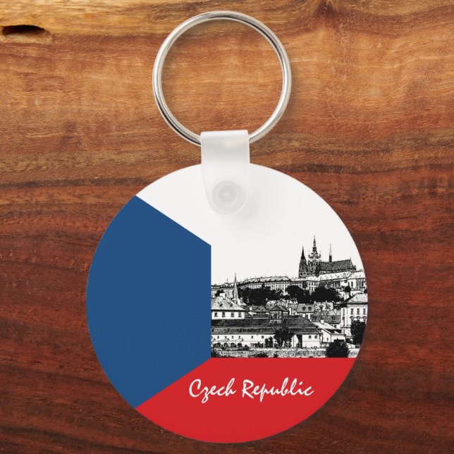 Historik i Prag och Tjeckiska flagga, Tjeckien Nyckelring (Framsida)