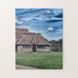 Historik Medieval English Barn Scene Pussel